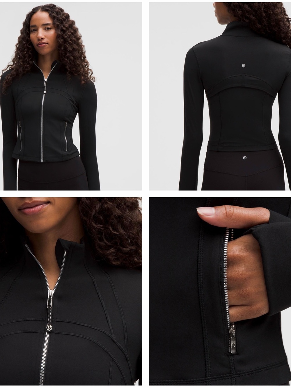 lululemon athletica Black Zip-Front Fitted Athletic Jacket